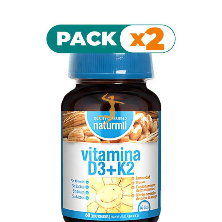 Pack 2x VITAMINA D3+K2 60 COMPRIMIDOS NATURMIL