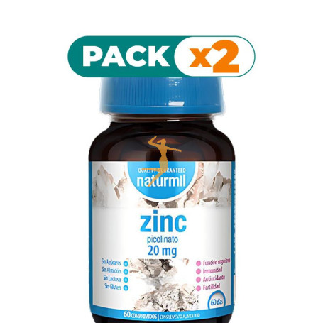 Pack 2x ZINC PICOLINATO 20MG 60 COMPRIMIDOS NATURMIL