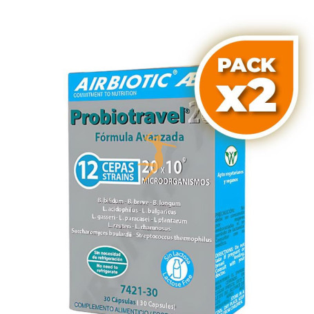 Pack 2x PROBIOTRAVEL 20 30 CÁPSULAS AIRBIOTIC