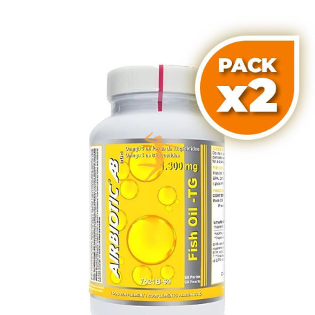Pack 2x FISH OIL TG 1300MG 60 CÁPSULAS AIRBIOTIC