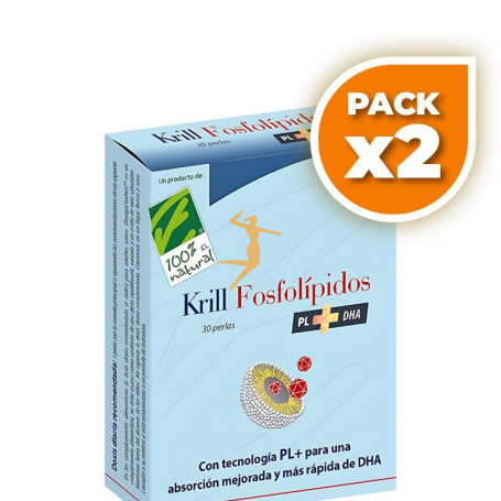 Pack 2x KRILL FOSFOLÍPIDOS PL+DHA 30 PERLAS 100% NATURAL