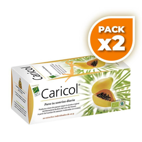 Pack 2x CARICOL 20 ESTUCHES INDIVIDUALES 100% NATURAL