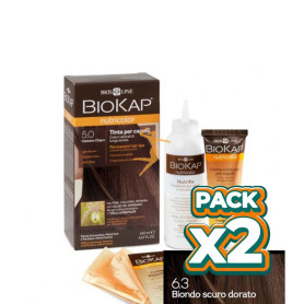 Pack 2x TINTE NUTRICOLOR 6.3 RUBIO DORADO OSCURO 140Ml. BIOKAP