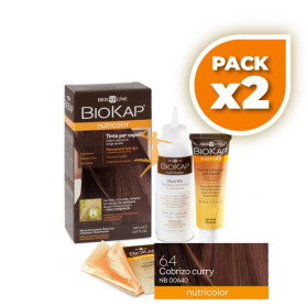 Pack 2x TINTE 6.40 COBRIZO CURRY 140Ml. BIOKAP