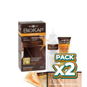 Pack 2x TINTE NUTRICOLOR 10 RUBIO EXTRA CLARO 140Ml. BIOKAP