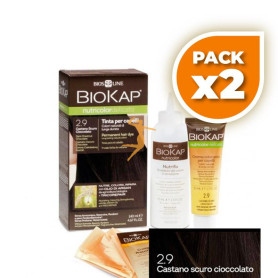 Pack 2x TINTE NUTRICOLOR DELICATO 2.9 CASTAÑO OSCURO CHOCOLATE 140Ml. BIOKAP