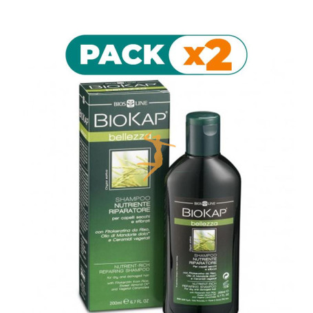 Pack 2x CHAMPÚ NUTRITIVO Y REPARADOR 200Ml. BIOKAP