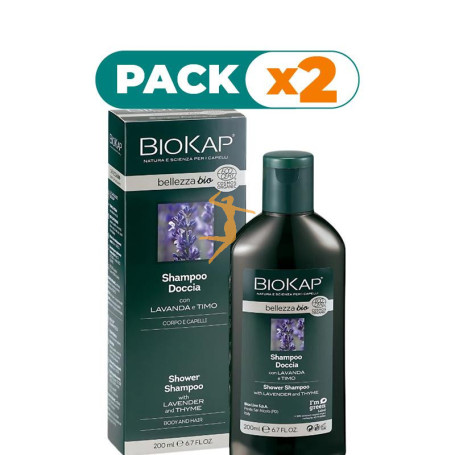 Pack 2x CHAMPU Y GEL DE DUCHA BIO ORGANIC ECOCERT 200 ML BIOKAP