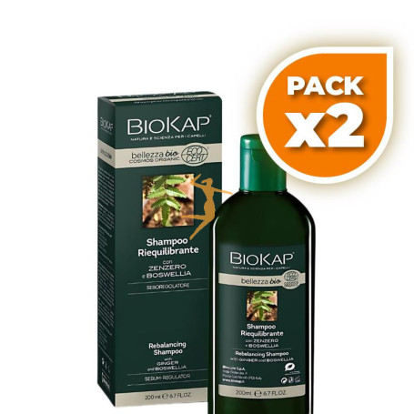 Pack 2x CHAMPU BIO REBALANCING (REEQUILIB) COSMOS ECOCERT 200ML BIOKAP