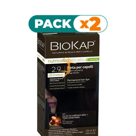 Pack 2x RAPID DELICATO 2.90 CASTAÑO OSCURO CHOCOLATE 135 ML BIOKAP