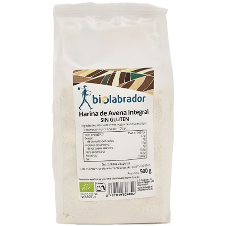HARINA DE AVENA INTEGRAL SIN GLUTEN 500G BIOLABRADOR