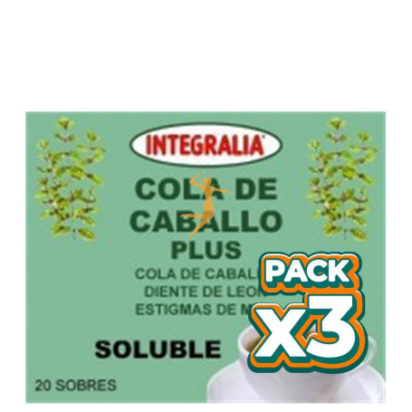 Pack 3x COLA DE CABALLO PLUS SOLUBLE 20 SOBRES INTEGRALIA