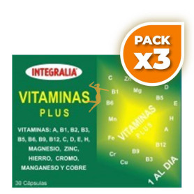 Pack 3x VITAMINAS PLUS 30 CÁPSULAS INTEGRALIA