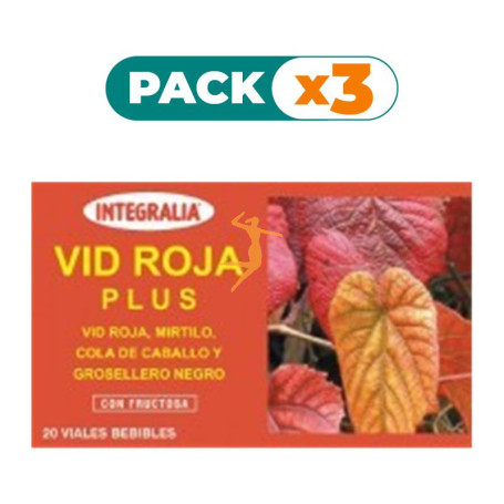 Pack 3x VID ROJA PLUS 20 VIALES INTEGRALIA