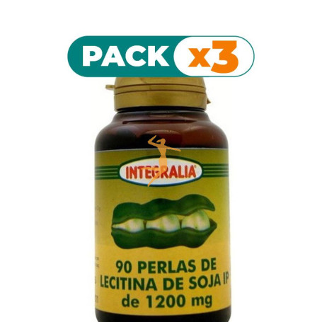 Pack 3x LECITINA DE SOJA 1200 90 PERLAS INTEGRALIA