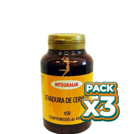 Pack 3x LEVADURA DE CERVEZA 450 COMPRIMIDOS INTEGRALIA