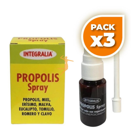 Pack 3x SPRAY DE PRÓPOLIS CON ERISIMO 30ML INTEGRALIA