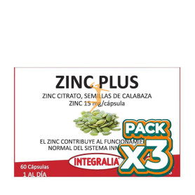 Pack 3x ZINC PLUS 60 CÁPSULAS INTEGRALIA