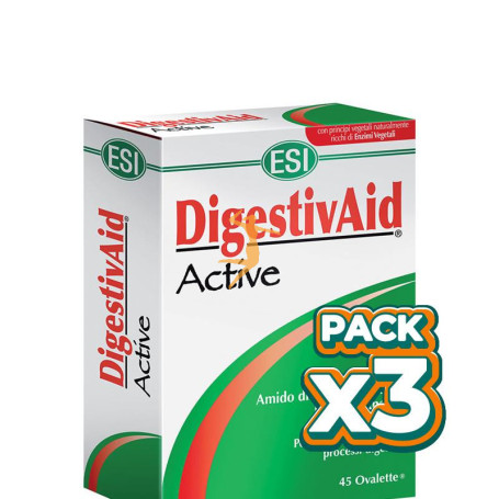 Pack 3x DIGESTIVAID ACTIVE 45 TABLETAS TREPAT DIET - ESI