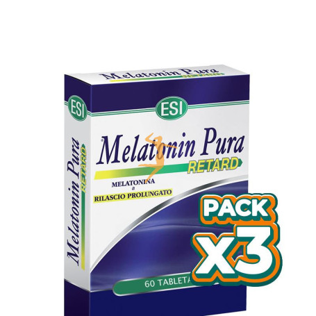 Pack 3x MELATONINA PURA RETARD 1,9Mg. 60 MICROTABLETAS ESI