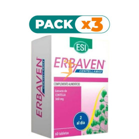 Pack 3x ERBAVEN CENTELLAMAX 60 TABLETAS ESI