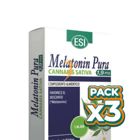 Pack 3x MELATONIN PURA 1,9MG CON CANNABIS 30 MICROTABLETAS ESI