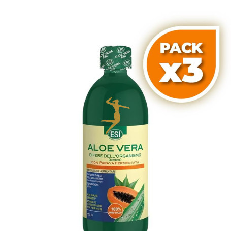 Pack 3x ZUMO DE ALOE VERA CON PAPAYA FERMENTADA 500ML ESI