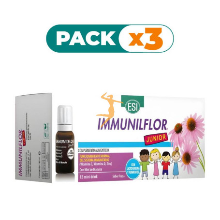 Pack 3x IMMUNILFLOR JUNIOR MINI DRINK 12 VIALES ESI