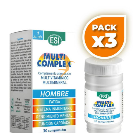 Pack 3x MULTICOMPLEX HOMBRE 30 COMPRIMIDOS ESI