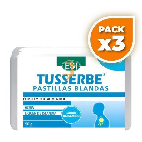 Pack 3x TUSSERBE PASTILLAS BLANDAS 50G ESI