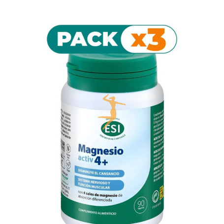 Pack 3x MAGNESIO ACTIV 4+ 90 TABLETAS ESI
