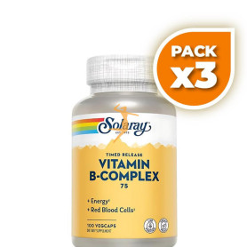 Pack 3x B COMPLEX 75 100 CÁPSULAS VEGETALES ACCION RETARDADA SOLARAY