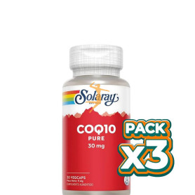 Pack 3x PURE COQ10 30Mg. 30 CÁPSULAS SOLARAY