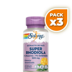 Pack 3x SUPER RHODIOLA 60 CÁPSULAS VEGETALES SOLARAY