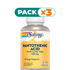 Pack 3x PANTOTHENIC ACID 500Mg. 100 CÁPSULAS SOLARAY