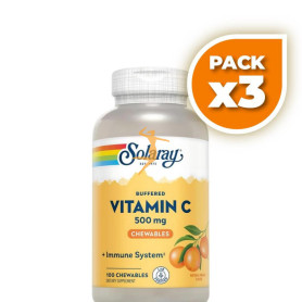Pack 3x VITAMIN C 500Mg. 100 COMPRIMIDOS MASTICABLES NARANJA SOLARAY