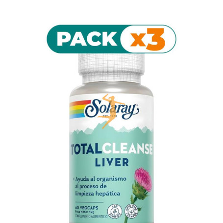 Pack 3x TOTAL CLEANSE LIVER 60 CÁPSULAS SOLARAY