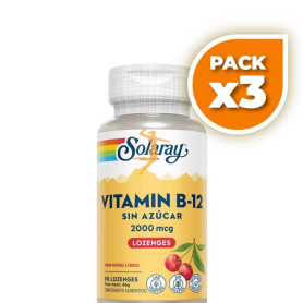 Pack 3x VITAMIN B12 2.000Mcg. 90 COMPRIMIDOS SUBLINGUALES SOLARAY