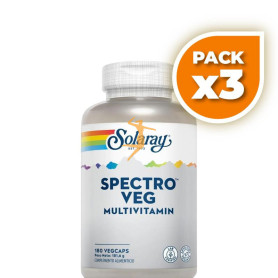 Pack 3x SPECTRO VEGETARIAN FORMULA MULTI-VITA-MIN 180 CÁPSULAS VEGETALES SOLARAY