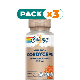 Pack 3x CORDYCEPS FERMENTED 500Mg. 60 CÁPSULAS VEGETALES SOLARAY