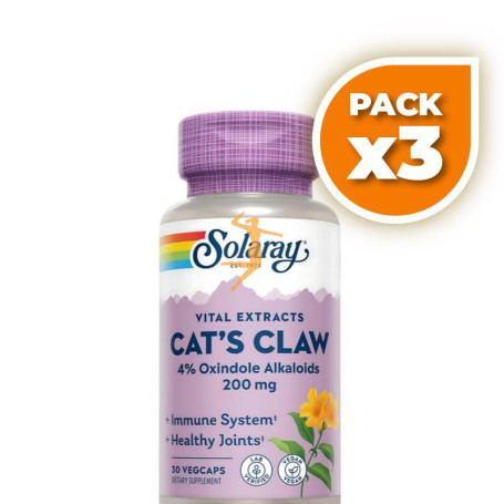 Pack 3x UÑA DE GATO 30 CÁPSULAS SOLARAY