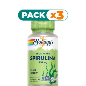 Pack 3x ESPIRULINA 410Mg. 100 CÁPSULAS SOLARAY