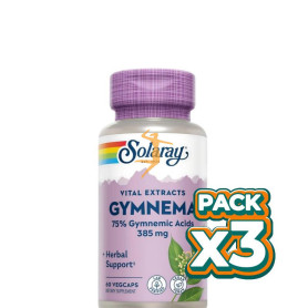 Pack 3x GYMNEMA 385Mg. 60 CÁPSULAS SOLARAY