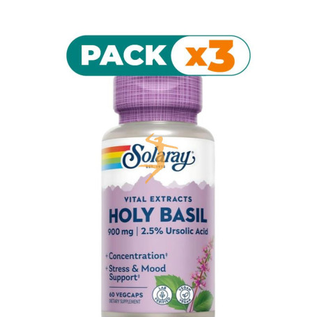 Pack 3x HOLLY BASIL 450Mg. 60 CÁPSULAS SOLARAY