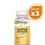 Pack 3x COBRE CITRATO 2Mg. 60 CÁPSULAS VEGETALES SOLARAY