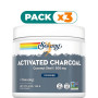 Pack 3x ACTIVATED COCONUT CHARCOAL 75Gr. SOLARAY