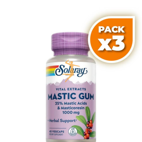 Pack 3x MASTIC GUM 500Mg. 45 CÁPSULAS SOLARAY