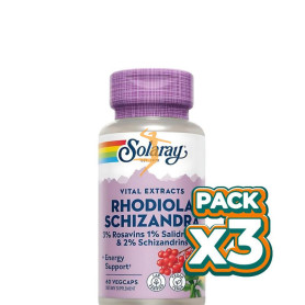 Pack 3x RODHIOLA Y SCHIZANDRA 500Mg. 60 CÁPSULAS VEGETALES SOLARAY
