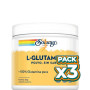 Pack 3x L-GLUTAMINE POLVO 300Gr. SABOR NEUTRO SOLARAY