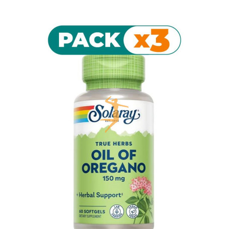 Pack 3x OIL OREGAN 150Mg. 60 PERLAS SOLARAY